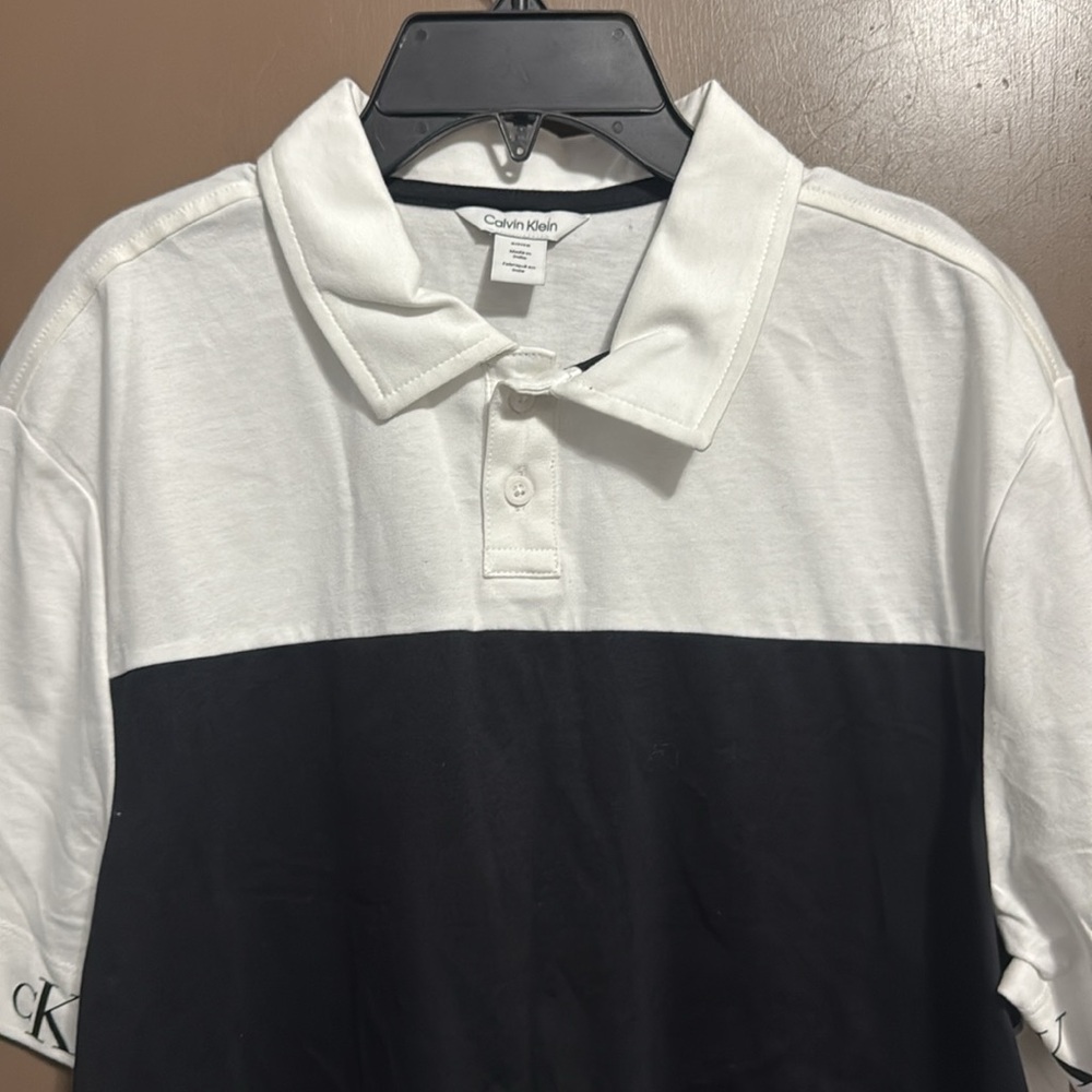 Calvin Klein Men's Black and White Polo Shirt Size S - Picture 3 of 6